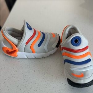 Nike Kids Sneakers - Light gray with Orange, Red, and Blue Highlights